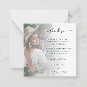 Carte De Correspondance MINI Photo Overlay QR Code Mariage Merci Note