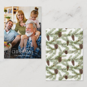 Carte De Correspondance Mini Pine d'hiver Berry Photo Joyeux Noël