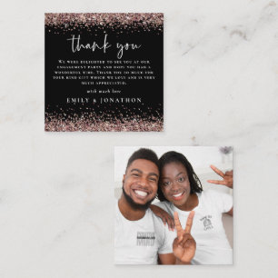 Carte De Correspondance MINI Rose Gold Parties scintillant Fiançailles pho
