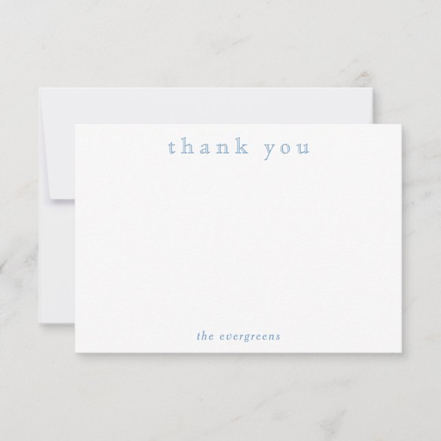 Carte De Correspondance Minimalist Thank You Couples or Family Stationery (Devant)
