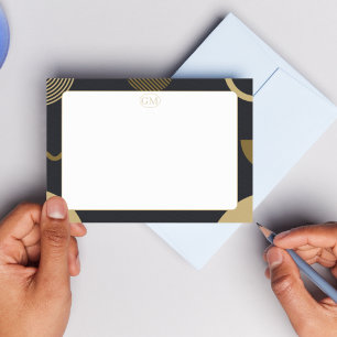 Carte de correspondance minimaliste à monogramme a