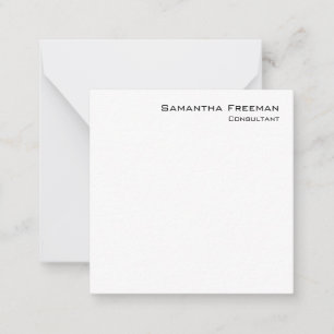 Carte De Correspondance Minimaliste blanc pur traditionnel