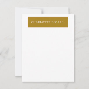 Carte De Correspondance Minimaliste Classique Professionnel Couleur Or