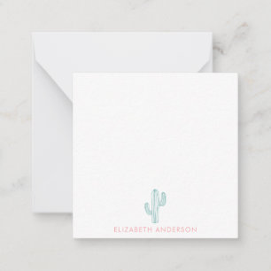 Carte De Correspondance Minimaliste Cute Cactus Feminine Personnalisé