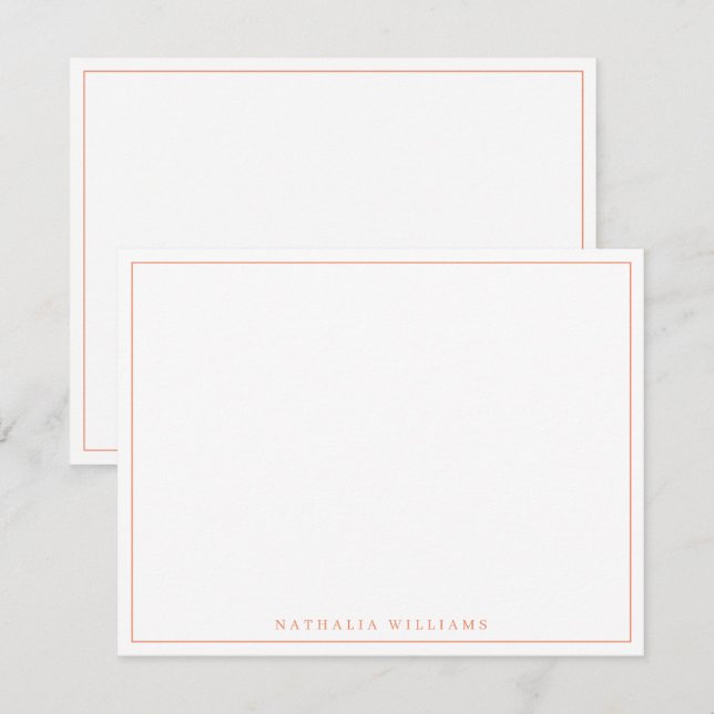 Carte De Correspondance Minimaliste de base personnalisez la papeterie ora (Devant / Derrière)