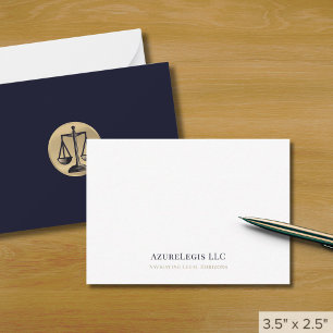 Carte De Correspondance Minimaliste Gold Justice Échelle légale