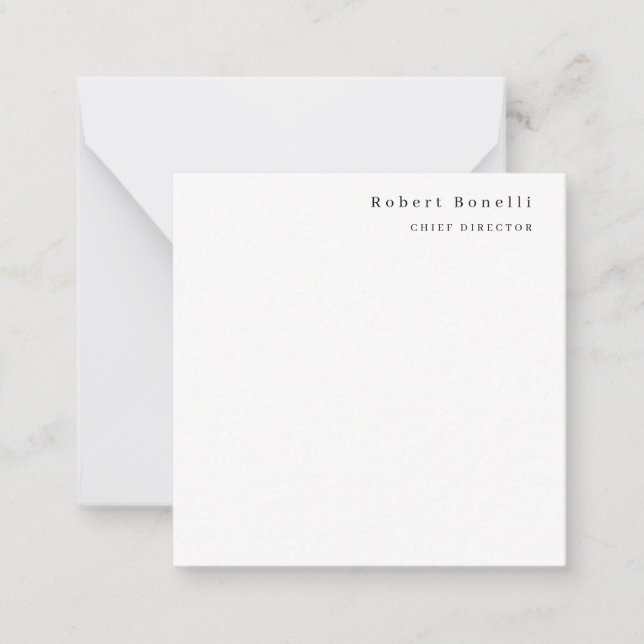 Carte De Correspondance Minimaliste Moderne Blanc Uni (Devant)