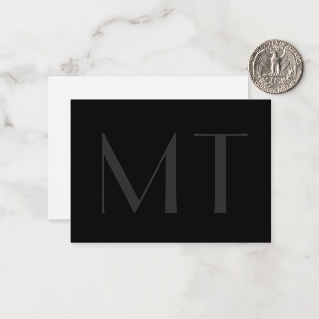 Carte De Correspondance Minimaliste moderne gris noir élégant (Devant/Arrière en situation)