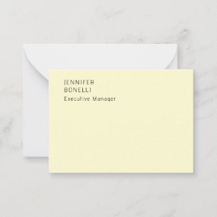 Carte De Correspondance Minimaliste moderne tendance couleur crème profess