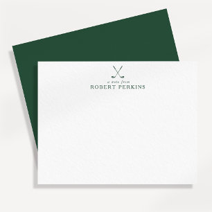 Carte de correspondance minimaliste verte de golf