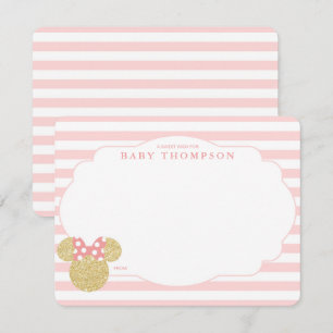 Carte De Correspondance Minnie   Baby shower de Parties scintillant Pink &