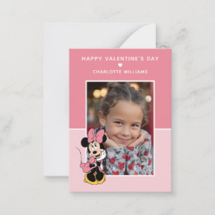Carte De Correspondance Minnie Mouse Nœud Rose Photo Saint-Valentin