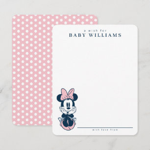 Carte De Correspondance Minnie Souris rose et Baby shower bleu