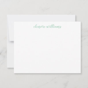 Carte De Correspondance Mint Green élégant moderne élégant Script de fille