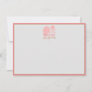 Carte De Correspondance Miss America USA Pageant Custom Note Card-Coral