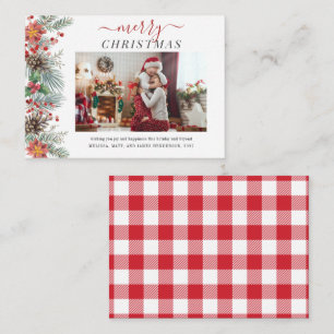 Carte De Correspondance Mistletoe Famille Photo Joyeux Noël