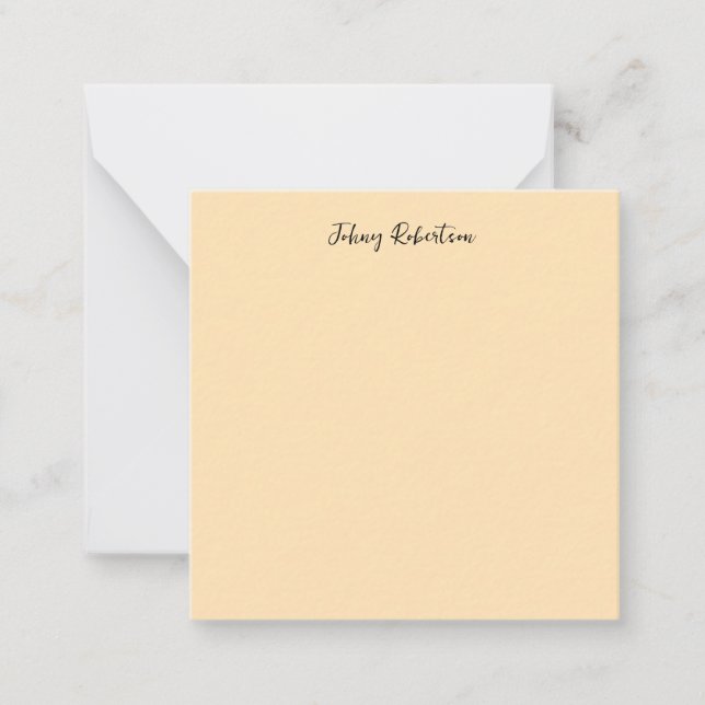 Carte De Correspondance Moccasin Peachy Jaune Plaine Élégant Professionnel (Devant)