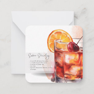 Carte De Correspondance Mocktail Recette Virgin S. Temple Party Favoriser