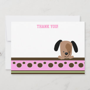 Carte De Correspondance Mod Pink Puppy Thème Flat Merci notes