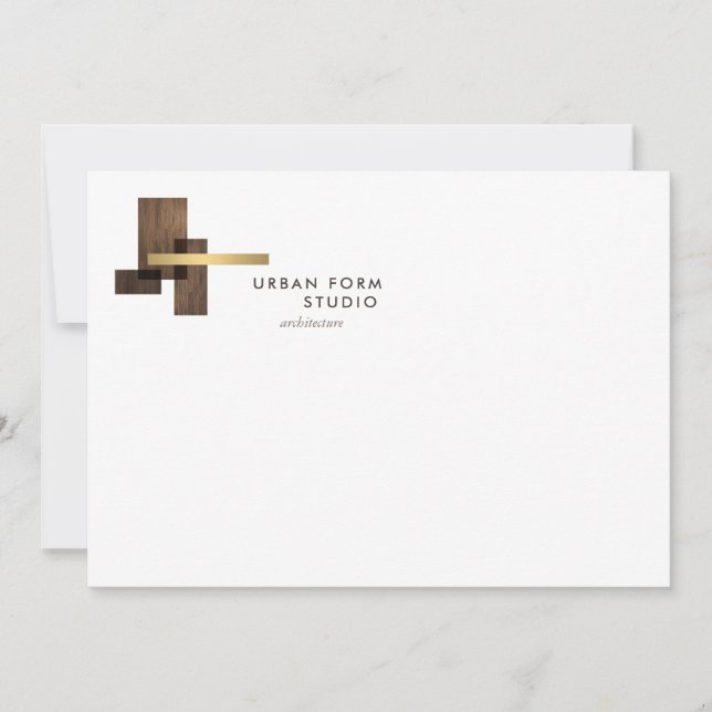 Carte De Correspondance Modern Architect Logo Flat Notecard (Devant)