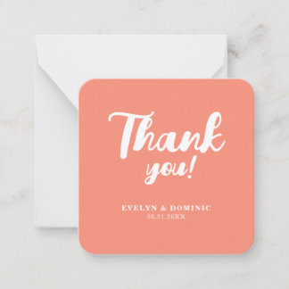 Carte De Correspondance Modern Coral Pink Wedding Budget Thank You