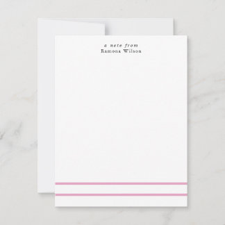 Carte De Correspondance Modern Minimalist Professional Chic Pink & White