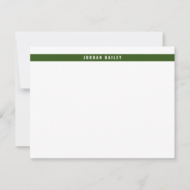 Carte De Correspondance Moderne Bande Professionnelle Technique Vert foncé (Devant)