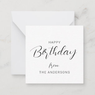 Carte De Correspondance Moderne Chic Noir et Blanc Salutation d'anniversai