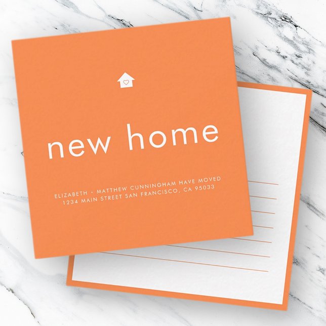 Carte De Correspondance Moderne couleur vive Minimaliste Nouvelle maison (Créateur téléchargé)