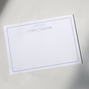 Carte De Correspondance Moderne écriture cursive minimaliste pastel violet