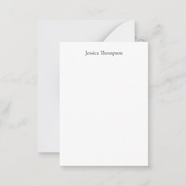 Carte De Correspondance Moderne élégant Plain Simple Professionnel (Devant)