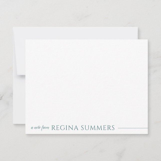 Carte De Correspondance Moderne Elegant Seafoam Green Papier personnel (Devant)