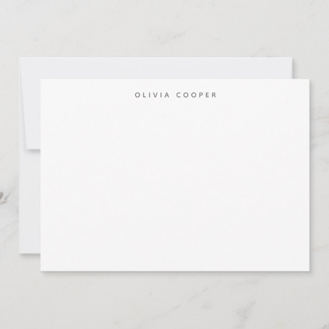 Carte De Correspondance Moderne élégant Smokey Grey Papeterie personnelle (Devant)