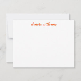 Carte De Correspondance Moderne Élégant Style Orange Automne Simple Script