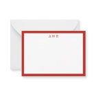 Moderne minimaliste 3 Monogramme Une bordure rouge
