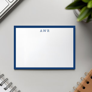Carte De Correspondance Moderne minimaliste 3 Monogramme une frontière ble