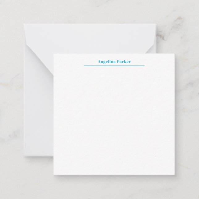 Carte De Correspondance Moderne minimaliste Plaque Bleu Simple Blanc (Devant)