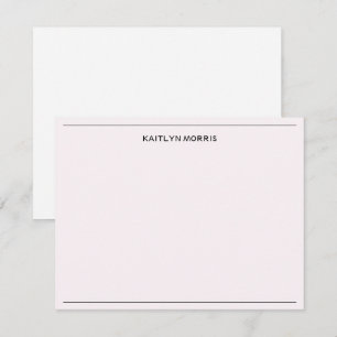 Carte De Correspondance Moderne monogramme noir décontracté ultra rose pâl