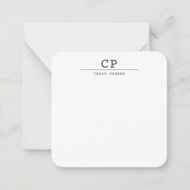 Carte De Correspondance Moderne Monogramme Professional Plain (Devant)