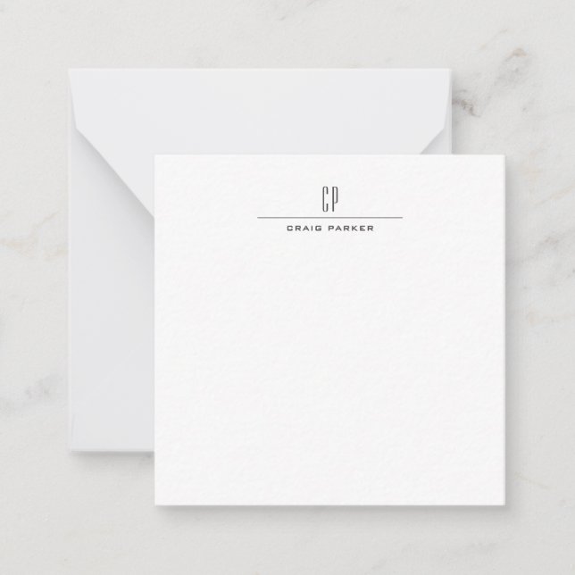 Carte De Correspondance Moderne Monogramme Professionnel Plain Simple Mini (Devant)