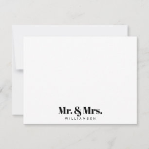 Carte De Correspondance Moderne Monsieur et Madame Votre Nom