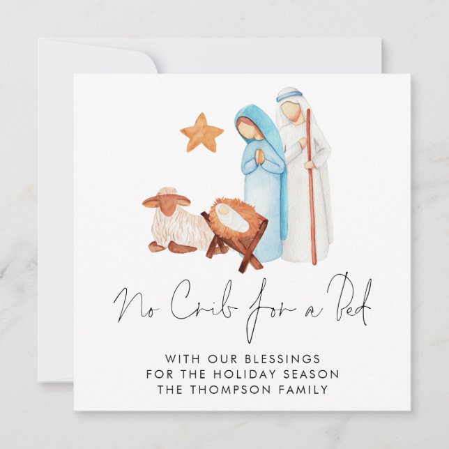 Carte De Correspondance Moderne Pas De Lit Nativité De Lit Noël (Devant)
