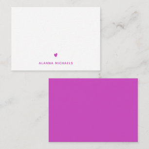 Carte De Correspondance Moderne Purple mignon Coeur et nom