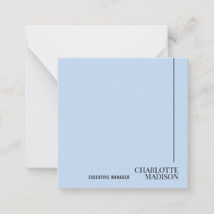 Carte De Correspondance Moderne Simple Bleu Clair Uni Minimaliste Propre N