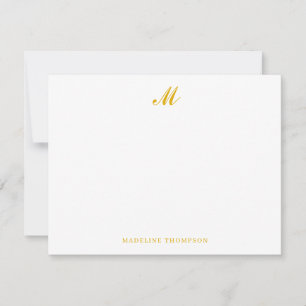 Carte De Correspondance Moderne Simple Élégant Script Monogramme moutarde