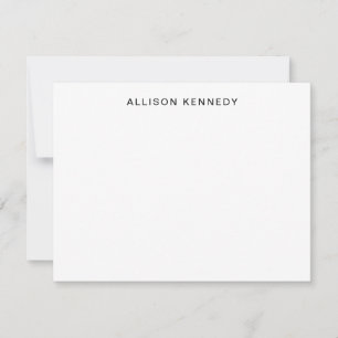 Carte De Correspondance Moderne Simple Minimaliste Nettoyant Gris Noir