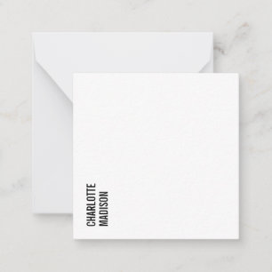 Carte De Correspondance Moderne Simple Noir Blanc Tendance Minimaliste Uni