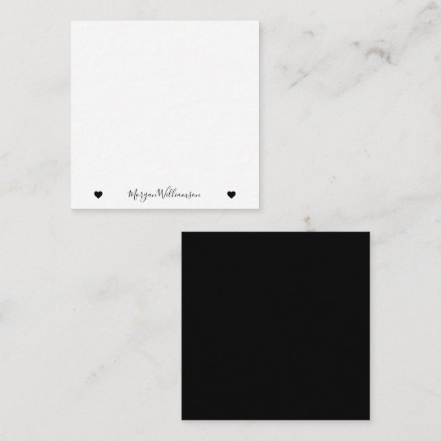 Carte De Correspondance Moderne Simple Nom élégant (Devant / Derrière)