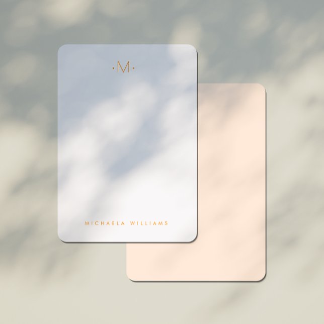Carte De Correspondance Moderne Subtle Monogramme Initial & Nom (Créateur téléchargé)