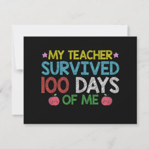 Carte De Correspondance Mon professeur a survécu au 100ème jour de mon éco